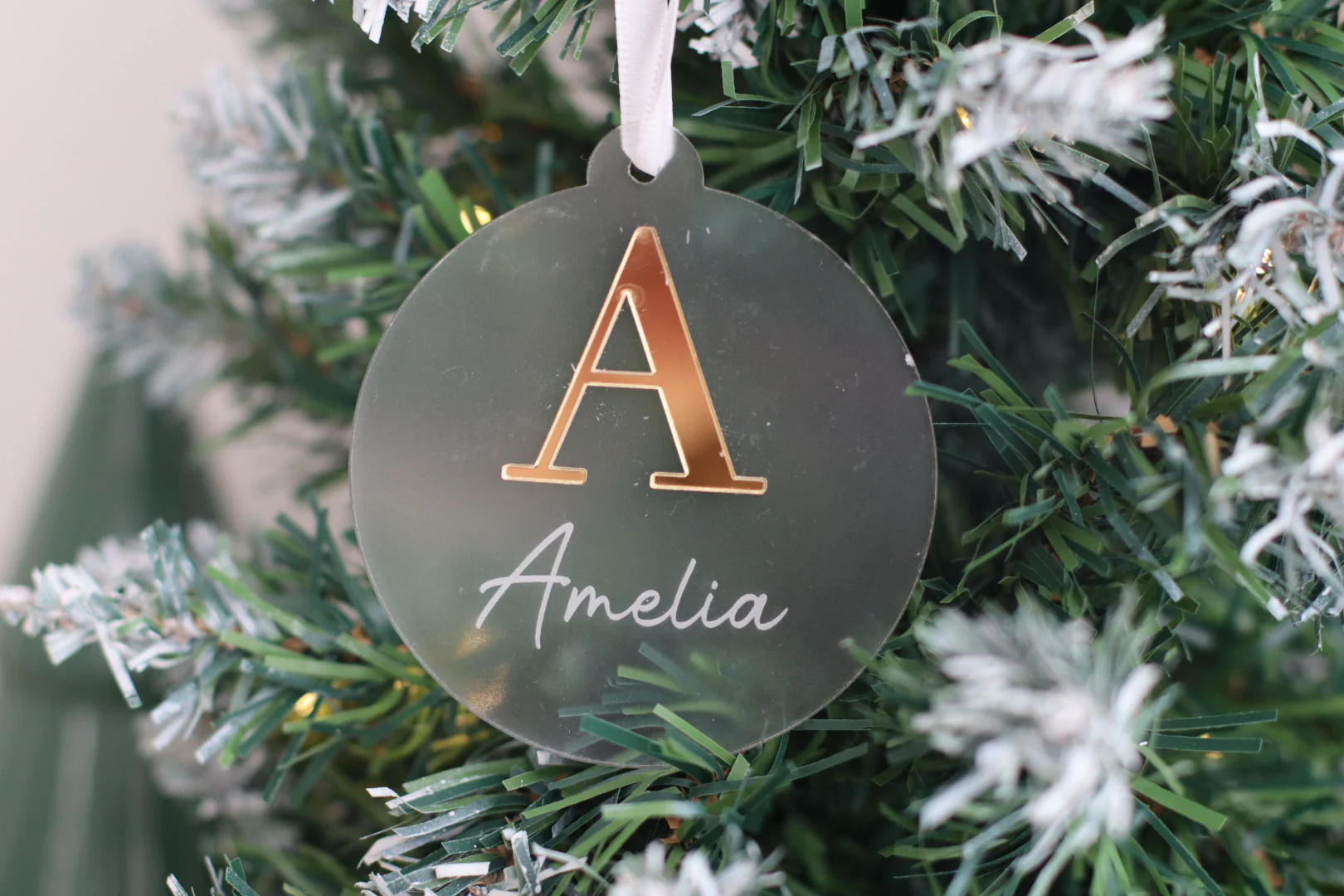 3D Christmas Bauble/Ornament - Acrylic Initial - Image 2
