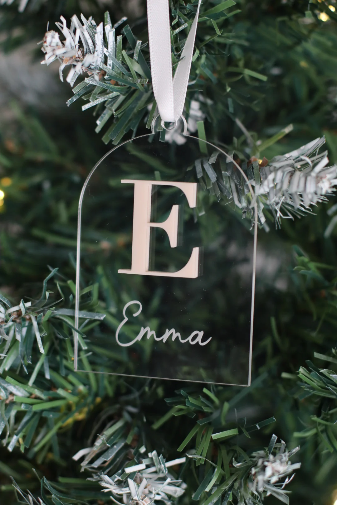 3D Christmas Ornament - Arch with Initial and name
