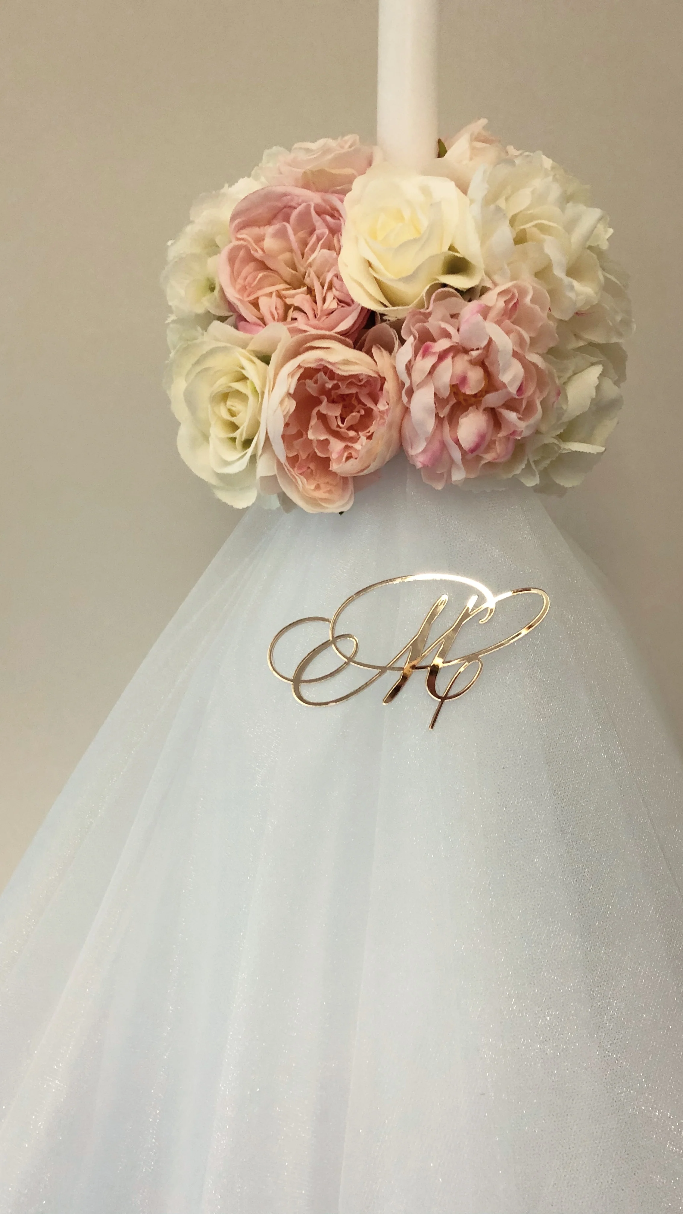 Orthodox Christening/Wedding Floral Ball Candle | Lambatha - Image 3
