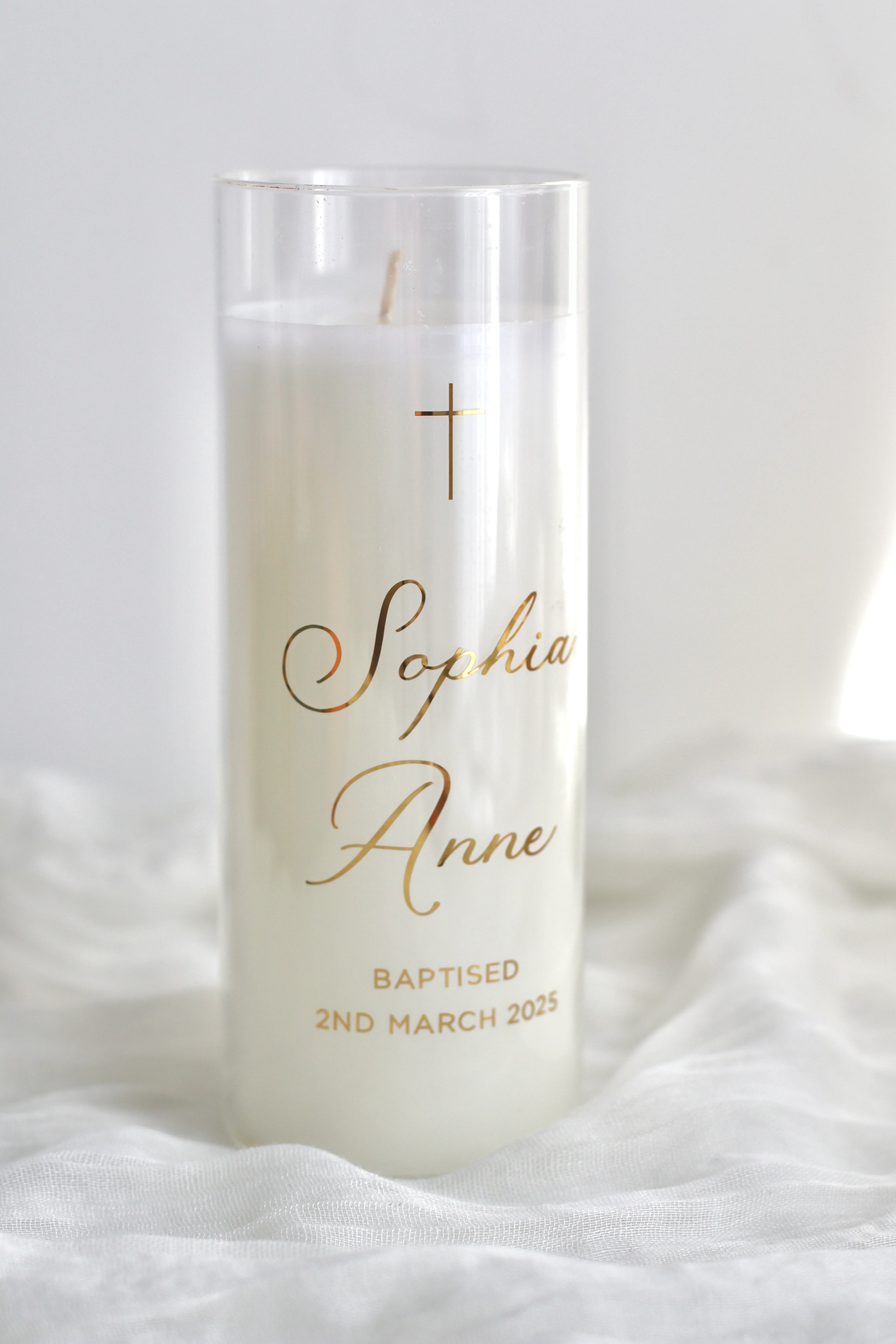 Glass Baptism Candle - Image 2