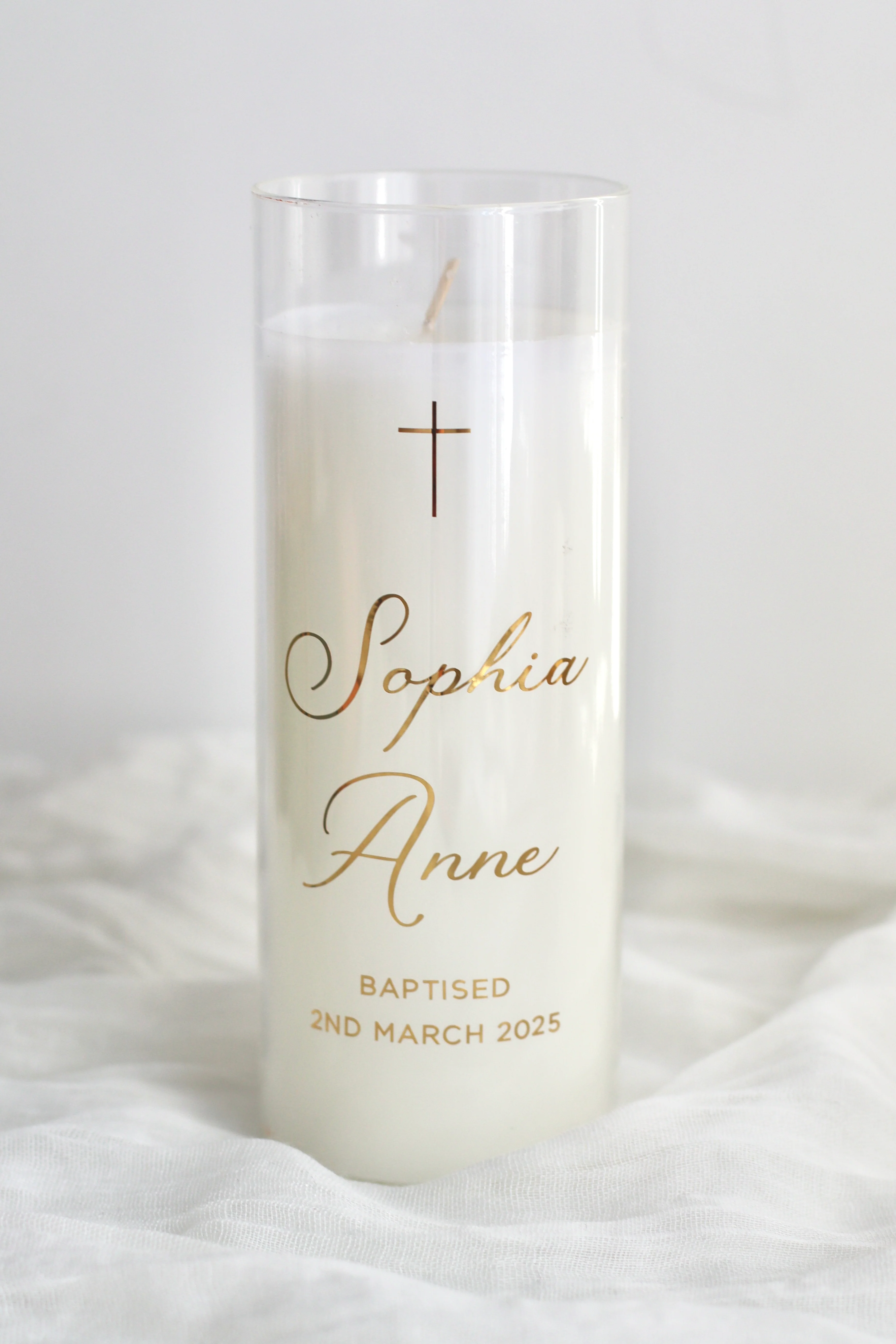 Glass Baptism Candle - Image 3