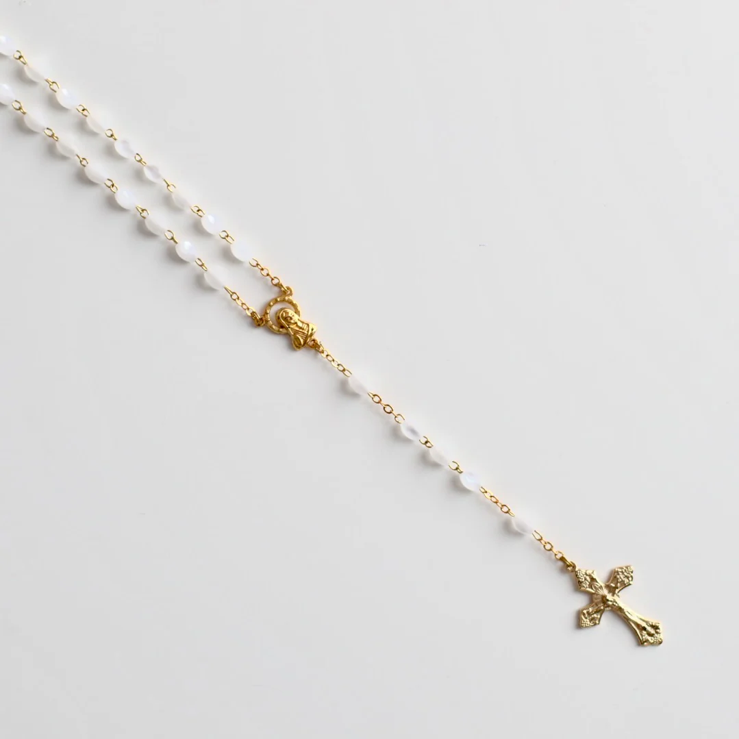Mother of Pearl Rosary w/ Gold Hardware - Image 3