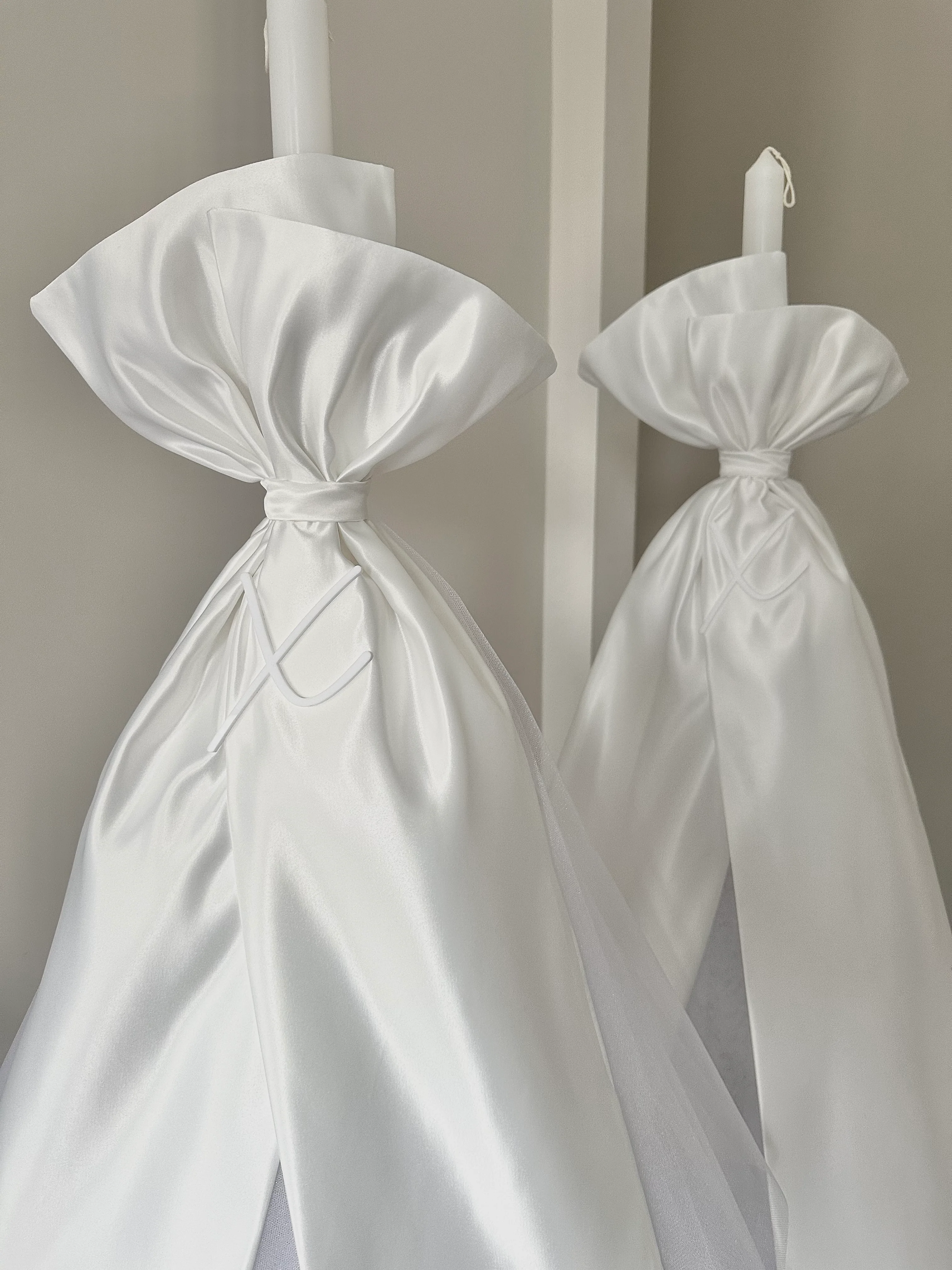 Orthodox Christening Satin Layered Candle | Lambatha - Image 2