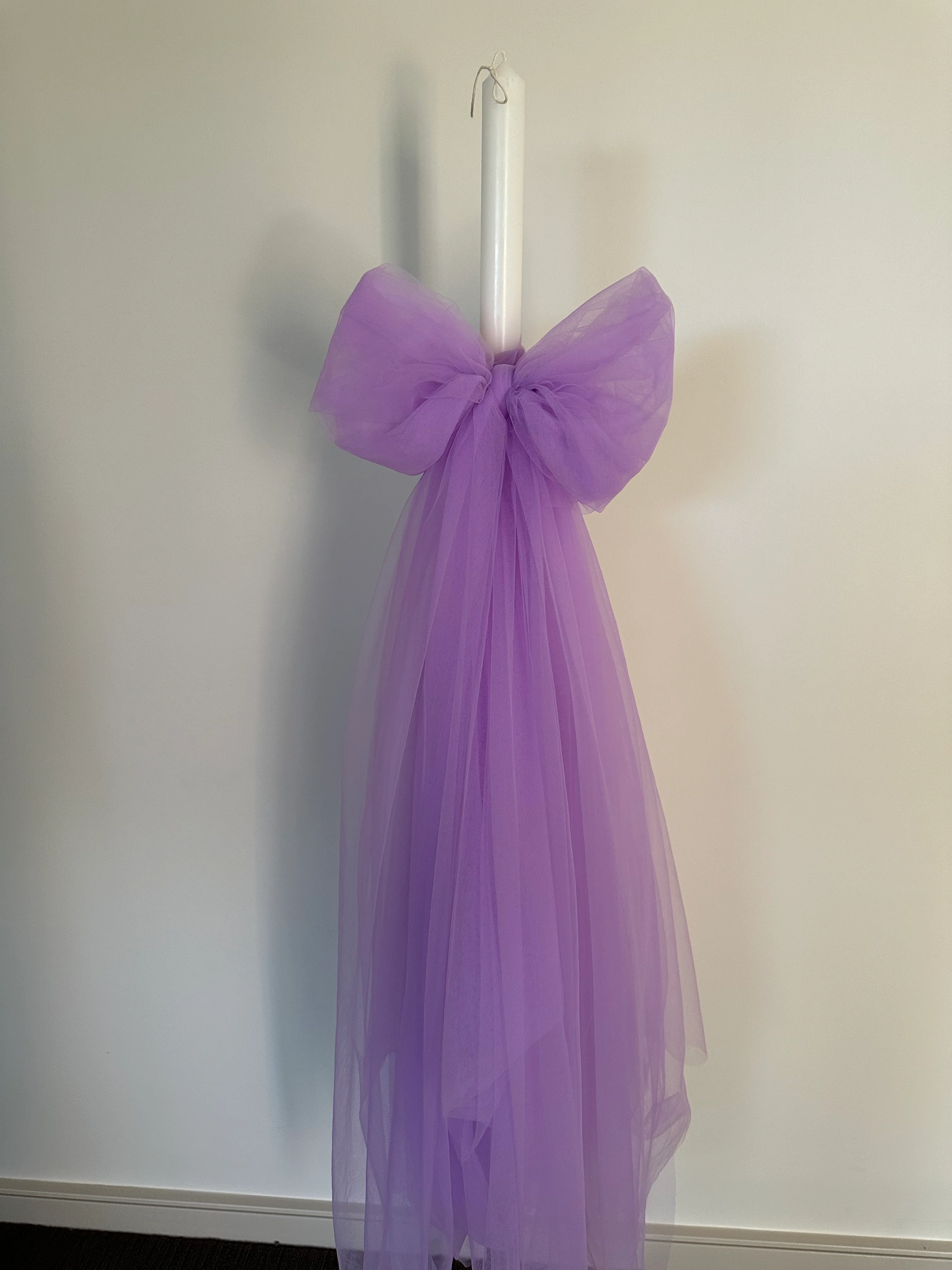 Orthodox Christening/Wedding Tulle Bow Candle | Lambatha - Image 11