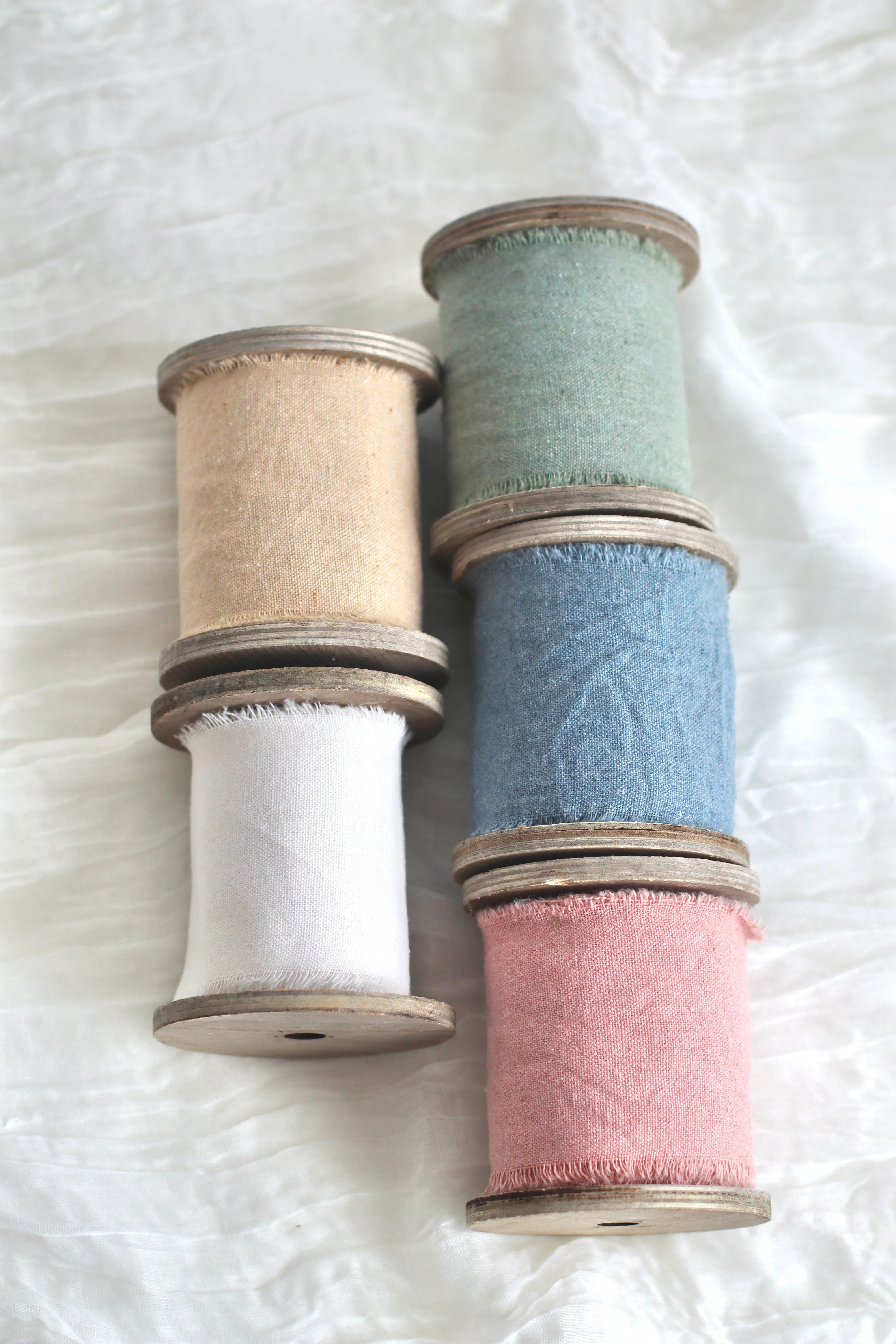 Ribbed Baptism Candle w/ Linen Printed Ribbon - Image 9