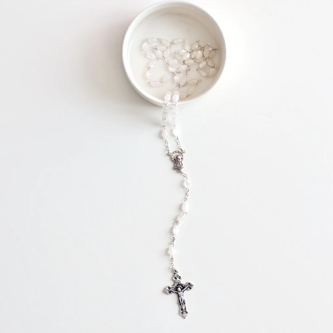 Teardrop Rosary w/ Silver Hardware - Image 3
